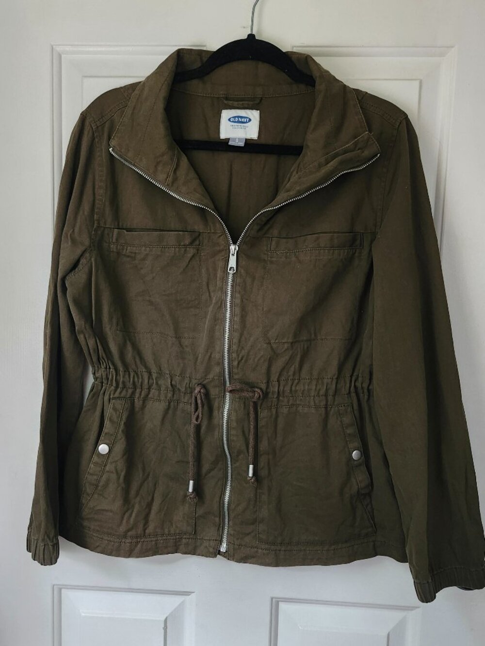 Old Navy Olive Green Utility Jacket Women's Large Cargo Lightweight